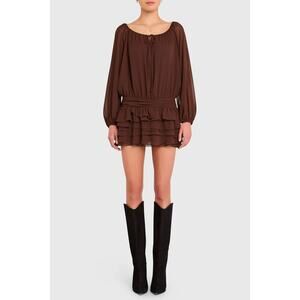Amanda Uprichard Dallas Skort Romper in Cocoa S